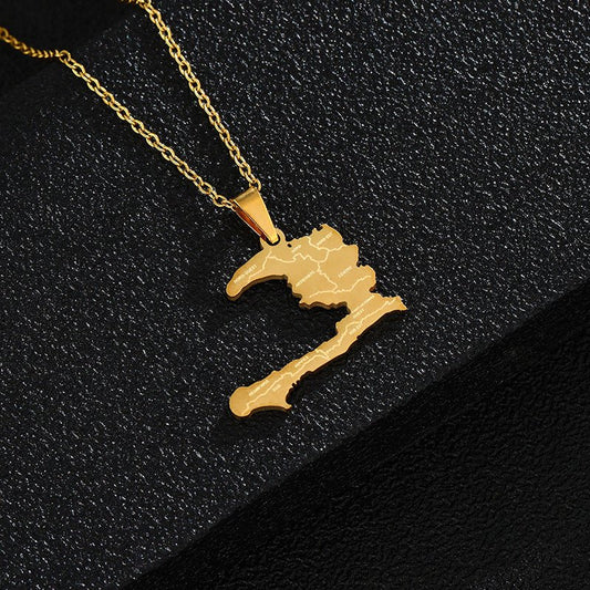 Fashion Personalized Map Pendant Necklace - LakayFinds.com