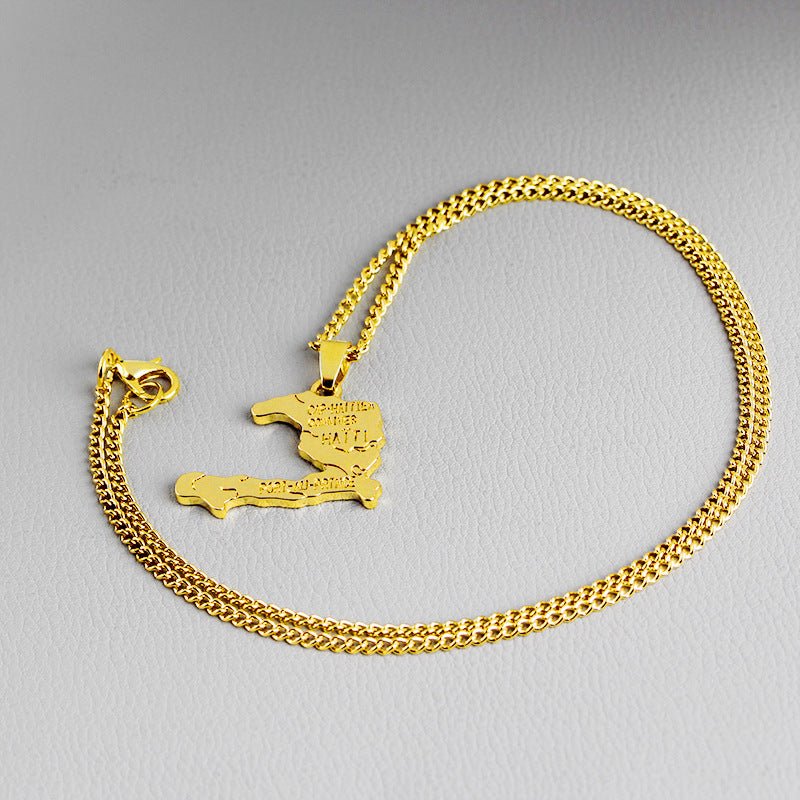 Haiti Map Necklace - LakayFinds.com
