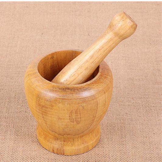 Kitchen Gadgets Wooden Garlic Masher Garlic Masher Wooden Garlic Mortar Household Garlic Peeler - LakayFinds.com