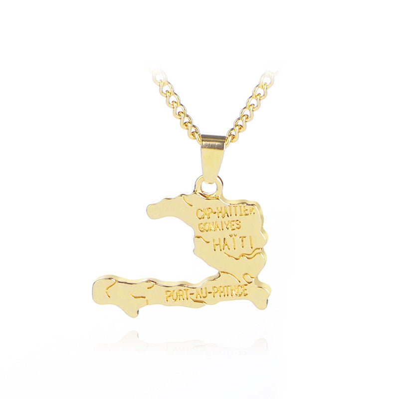 New Haiti Map Necklace——（Free）（Value: $39） - LakayFinds.com