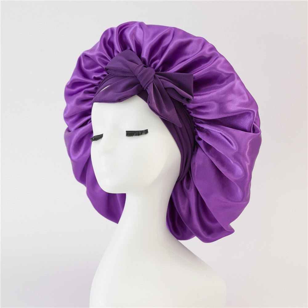 New Silk Bonnet For Sleeping Women Satin Bonnet Hair Bonnet Night Sleep Cap Scarf Wrap For Curly Hair With Tie Band For Curly Hair - LakayFinds.com