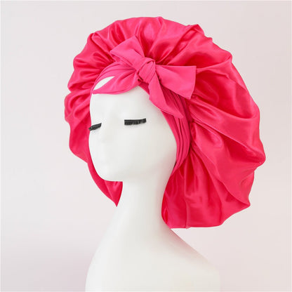 New Silk Bonnet For Sleeping Women Satin Bonnet Hair Bonnet Night Sleep Cap Scarf Wrap For Curly Hair With Tie Band For Curly Hair - LakayFinds.com
