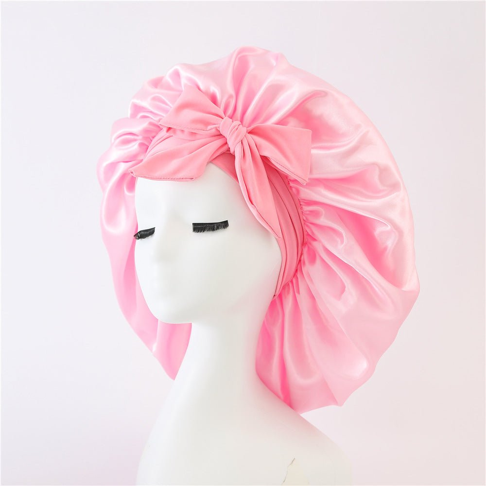 New Silk Bonnet For Sleeping Women Satin Bonnet Hair Bonnet Night Sleep Cap Scarf Wrap For Curly Hair With Tie Band For Curly Hair - LakayFinds.com