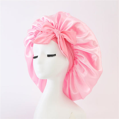 New Silk Bonnet For Sleeping Women Satin Bonnet Hair Bonnet Night Sleep Cap Scarf Wrap For Curly Hair With Tie Band For Curly Hair - LakayFinds.com