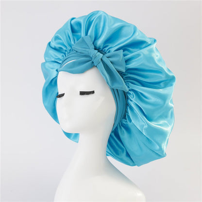 New Silk Bonnet For Sleeping Women Satin Bonnet Hair Bonnet Night Sleep Cap Scarf Wrap For Curly Hair With Tie Band For Curly Hair - LakayFinds.com