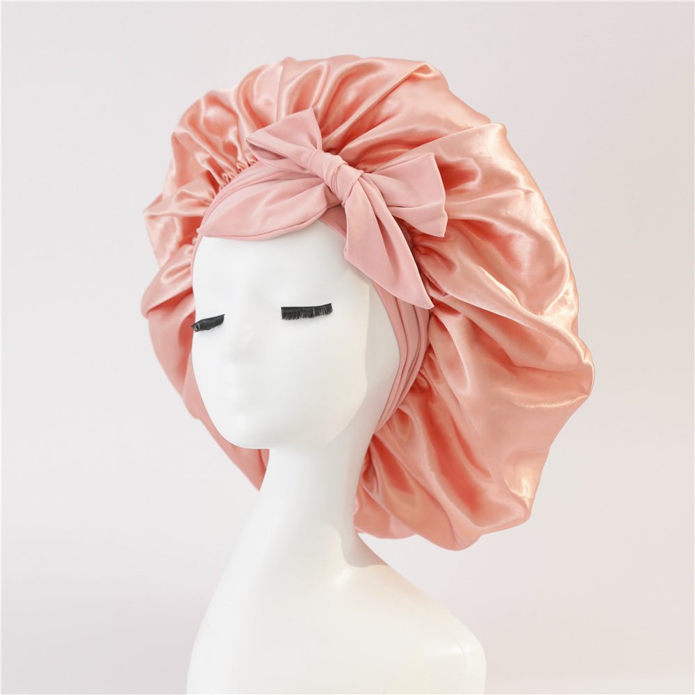 New Silk Bonnet For Sleeping Women Satin Bonnet Hair Bonnet Night Sleep Cap Scarf Wrap For Curly Hair With Tie Band For Curly Hair - LakayFinds.com