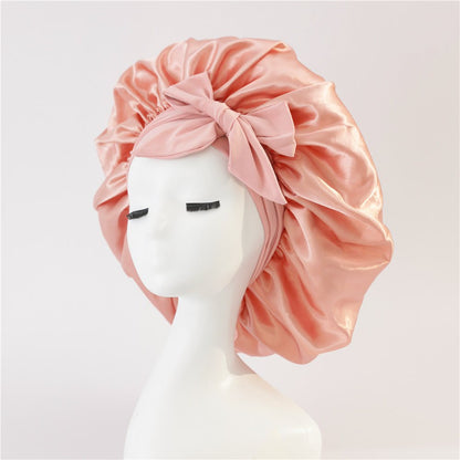 New Silk Bonnet For Sleeping Women Satin Bonnet Hair Bonnet Night Sleep Cap Scarf Wrap For Curly Hair With Tie Band For Curly Hair - LakayFinds.com
