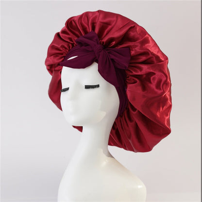 New Silk Bonnet For Sleeping Women Satin Bonnet Hair Bonnet Night Sleep Cap Scarf Wrap For Curly Hair With Tie Band For Curly Hair - LakayFinds.com