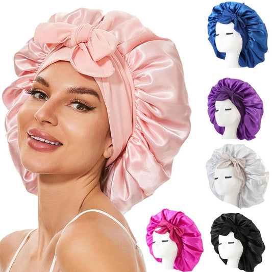 New Silk Bonnet For Sleeping Women Satin Bonnet Hair Bonnet Night Sleep Cap Scarf Wrap For Curly Hair With Tie Band For Curly Hair - LakayFinds.com