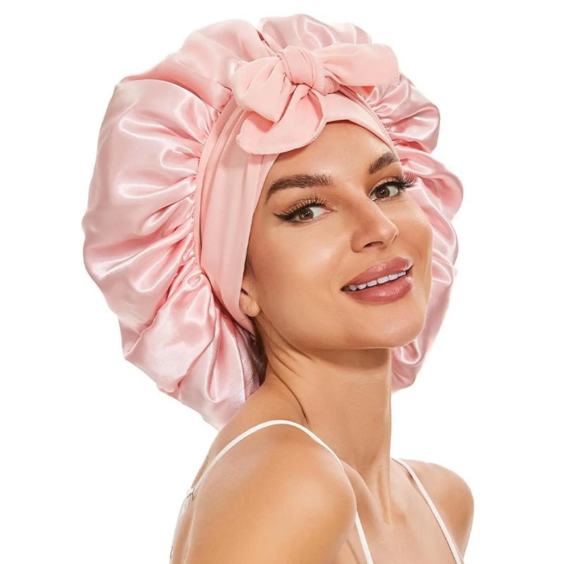 New Silk Bonnet For Sleeping Women Satin Bonnet Hair Bonnet Night Sleep Cap Scarf Wrap For Curly Hair With Tie Band For Curly Hair - LakayFinds.com