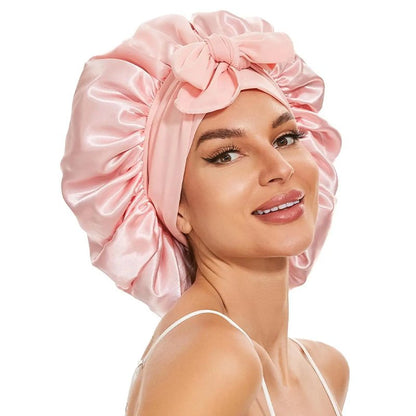 New Silk Bonnet For Sleeping Women Satin Bonnet Hair Bonnet Night Sleep Cap Scarf Wrap For Curly Hair With Tie Band For Curly Hair - LakayFinds.com