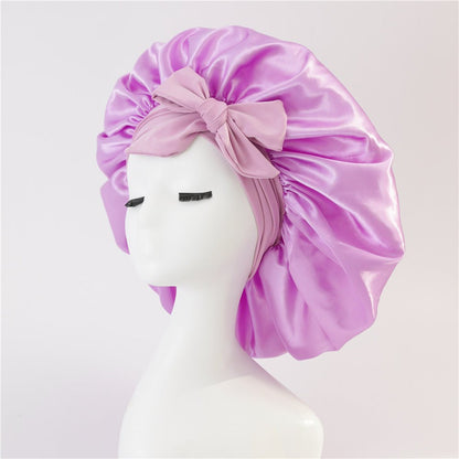 New Silk Bonnet For Sleeping Women Satin Bonnet Hair Bonnet Night Sleep Cap Scarf Wrap For Curly Hair With Tie Band For Curly Hair - LakayFinds.com