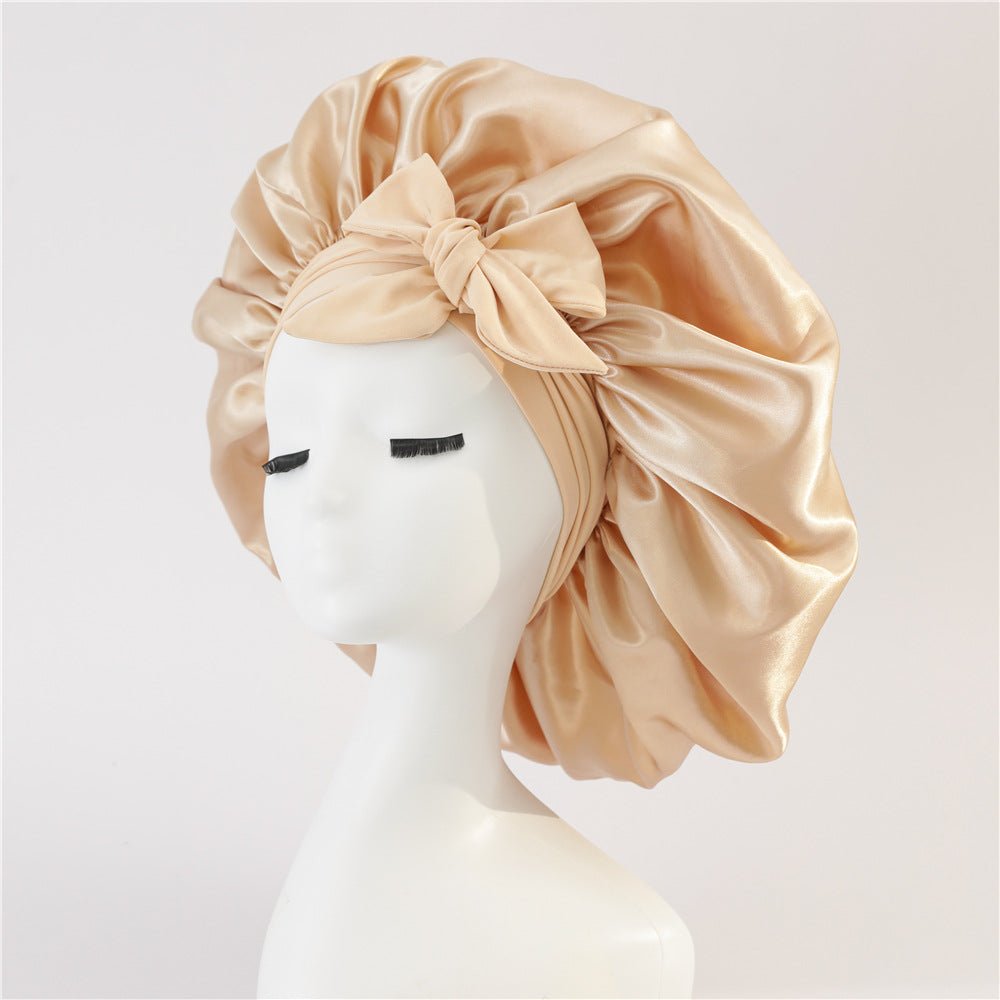 New Silk Bonnet For Sleeping Women Satin Bonnet Hair Bonnet Night Sleep Cap Scarf Wrap For Curly Hair With Tie Band For Curly Hair - LakayFinds.com