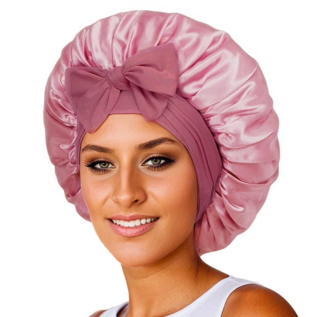 New Silk Bonnet For Sleeping Women Satin Bonnet Hair Bonnet Night Sleep Cap Scarf Wrap For Curly Hair With Tie Band For Curly Hair - LakayFinds.com