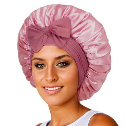 New Silk Bonnet For Sleeping Women Satin Bonnet Hair Bonnet Night Sleep Cap Scarf Wrap For Curly Hair With Tie Band For Curly Hair - LakayFinds.com