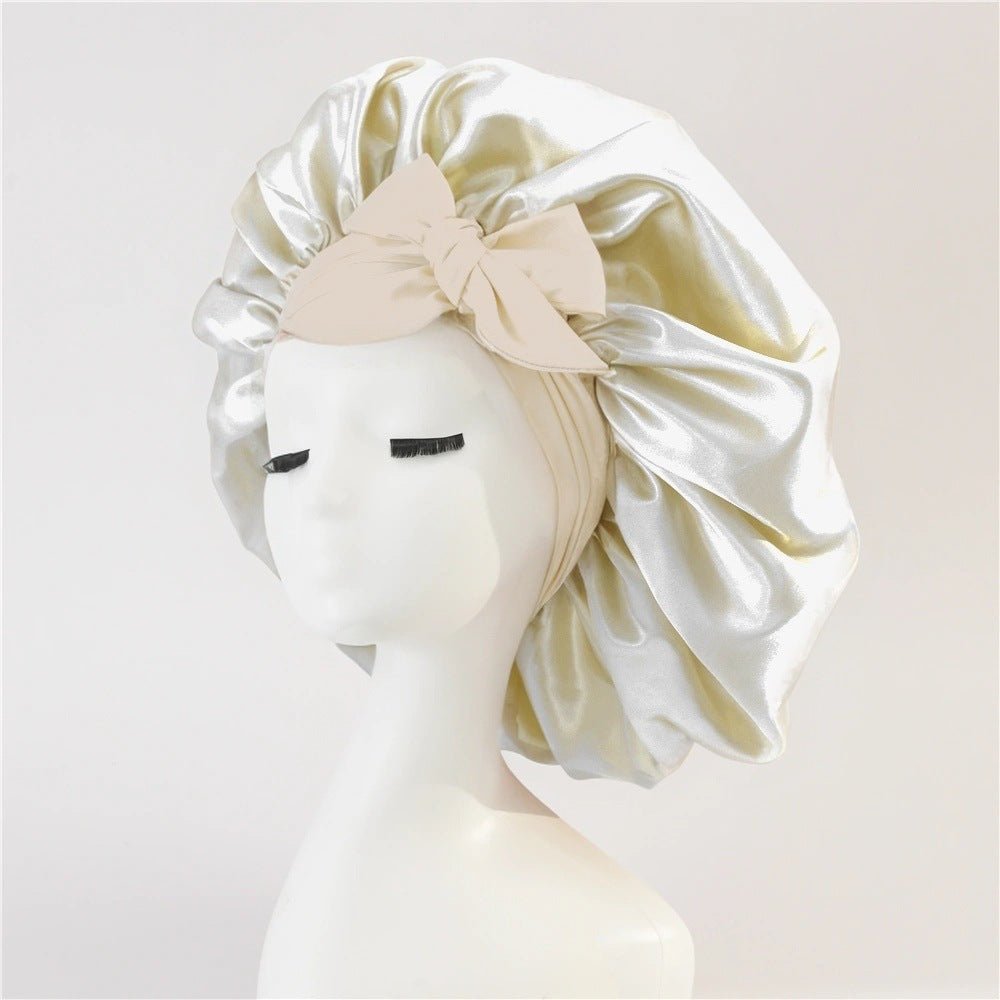 New Silk Bonnet For Sleeping Women Satin Bonnet Hair Bonnet Night Sleep Cap Scarf Wrap For Curly Hair With Tie Band For Curly Hair - LakayFinds.com