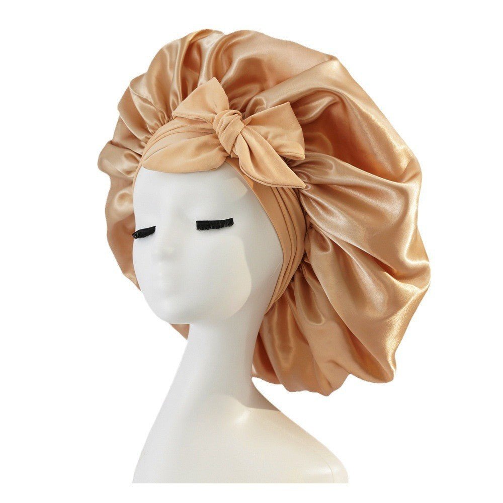 New Silk Bonnet For Sleeping Women Satin Bonnet Hair Bonnet Night Sleep Cap Scarf Wrap For Curly Hair With Tie Band For Curly Hair - LakayFinds.com