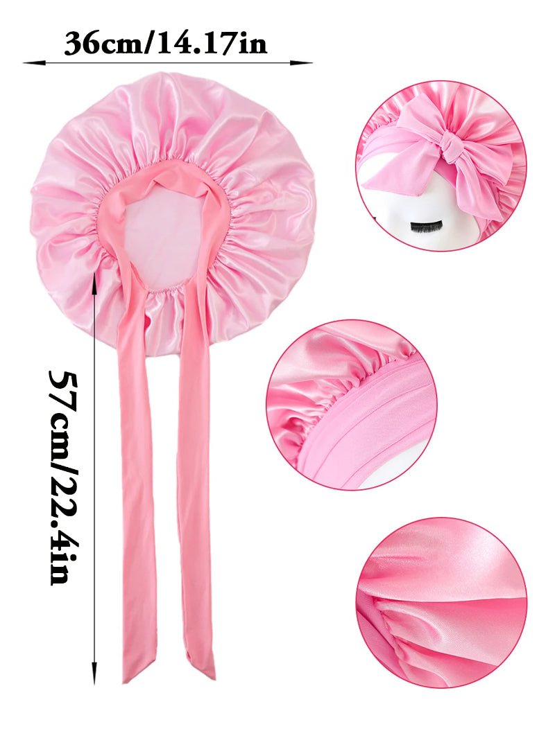 New Silk Bonnet For Sleeping Women Satin Bonnet Hair Bonnet Night Sleep Cap Scarf Wrap For Curly Hair With Tie Band For Curly Hair - LakayFinds.com