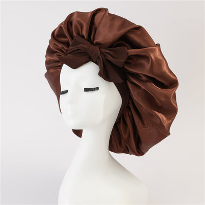 New Silk Bonnet For Sleeping Women Satin Bonnet Hair Bonnet Night Sleep Cap Scarf Wrap For Curly Hair With Tie Band For Curly Hair - LakayFinds.com