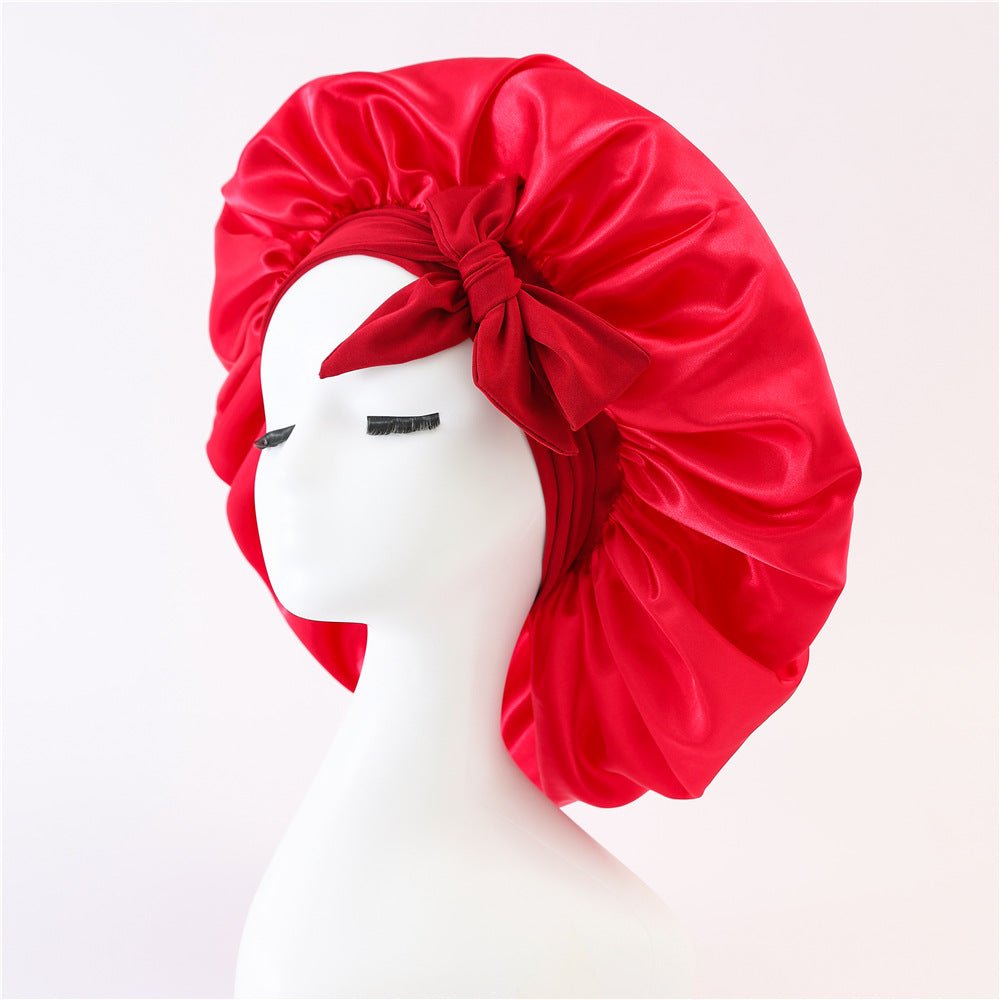 New Silk Bonnet For Sleeping Women Satin Bonnet Hair Bonnet Night Sleep Cap Scarf Wrap For Curly Hair With Tie Band For Curly Hair - LakayFinds.com