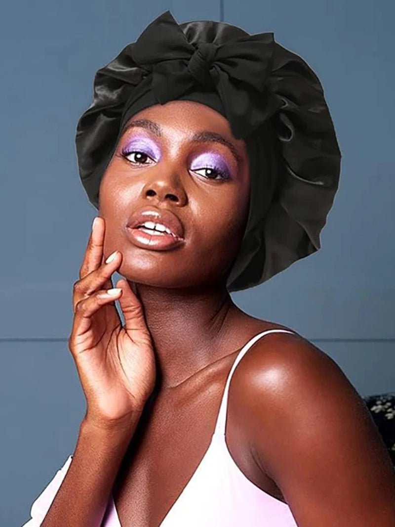 New Silk Bonnet For Sleeping Women Satin Bonnet Hair Bonnet Night Sleep Cap Scarf Wrap For Curly Hair With Tie Band For Curly Hair - LakayFinds.com