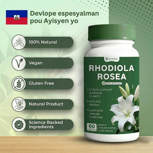 Rhodiola rosea – netwaye kò a nan enpurte, konbat vyeyisman, balanse kortisol, engredyan pi. - LakayFinds.com