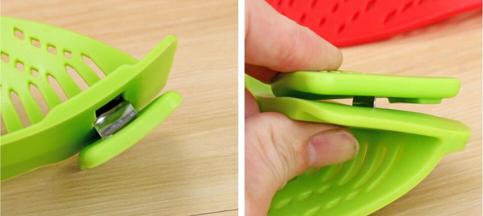 Silicone Clip - on Pot Pan Bowl Funnel Oil Strainer Creative Rice Washing Colander for Draining Liquid Fits All Pot Size - LakayFinds.com