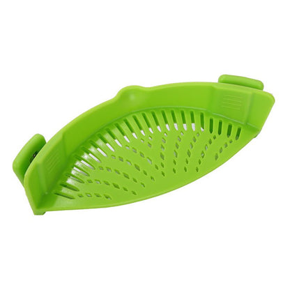 Silicone Clip - on Pot Pan Bowl Funnel Oil Strainer Creative Rice Washing Colander for Draining Liquid Fits All Pot Size - LakayFinds.com