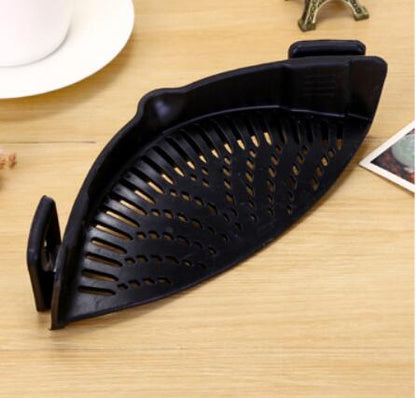 Silicone Clip - on Pot Pan Bowl Funnel Oil Strainer Creative Rice Washing Colander for Draining Liquid Fits All Pot Size - LakayFinds.com