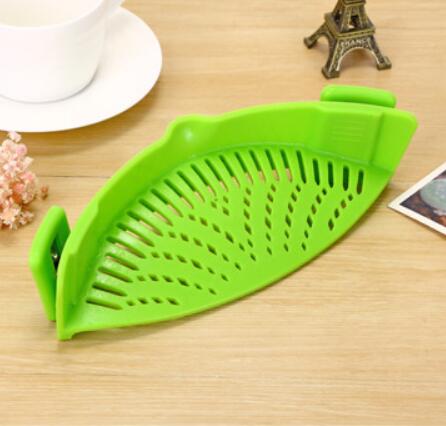 Silicone Clip - on Pot Pan Bowl Funnel Oil Strainer Creative Rice Washing Colander for Draining Liquid Fits All Pot Size - LakayFinds.com