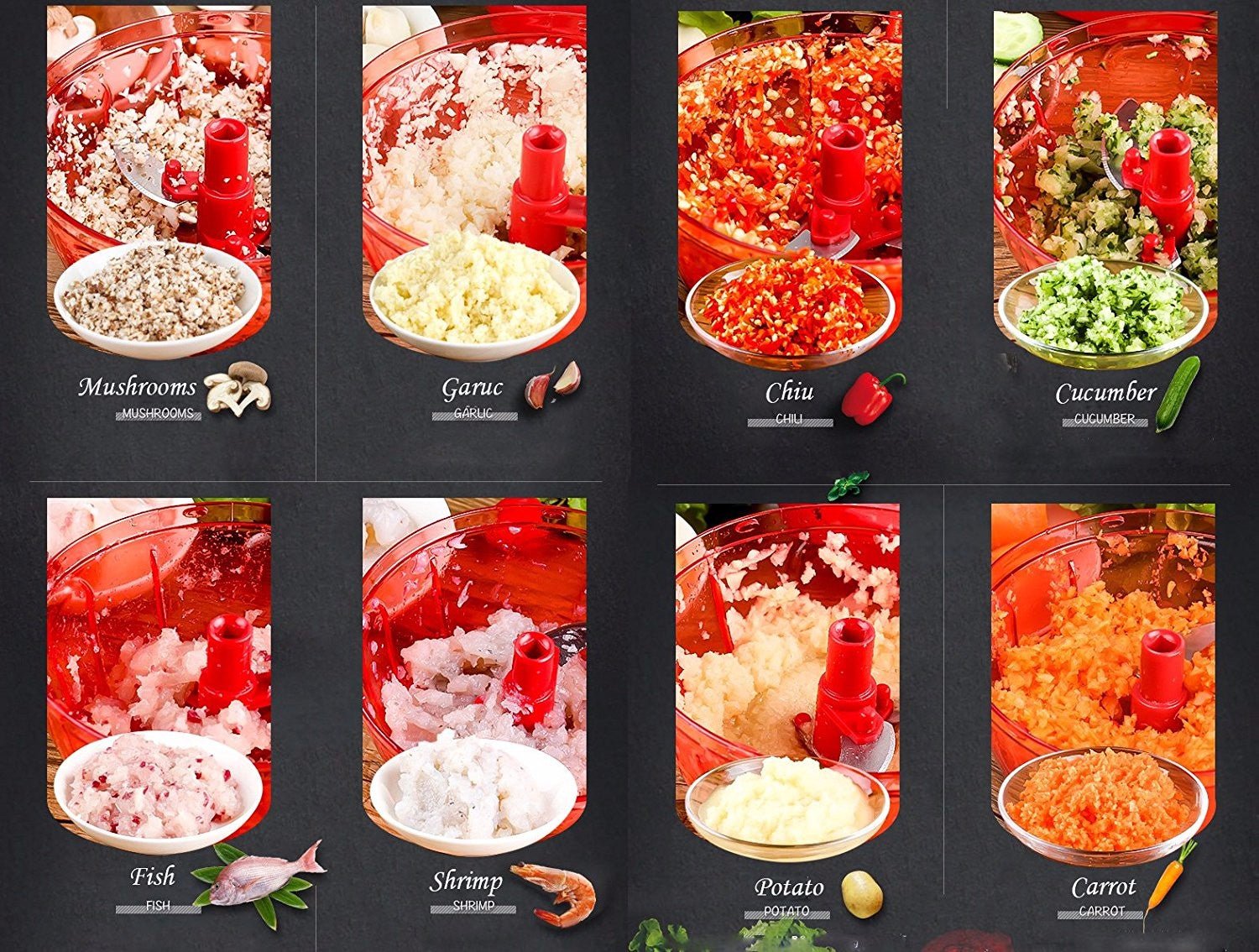 Tenta Kitchen 485ml Manual Food Chopper/Meat Grinder/Vegetable Slicer/Shredder/Grinder - LakayFinds.com