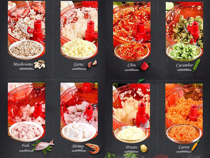 Tenta Kitchen 485ml Manual Food Chopper/Meat Grinder/Vegetable Slicer/Shredder/Grinder - LakayFinds.com