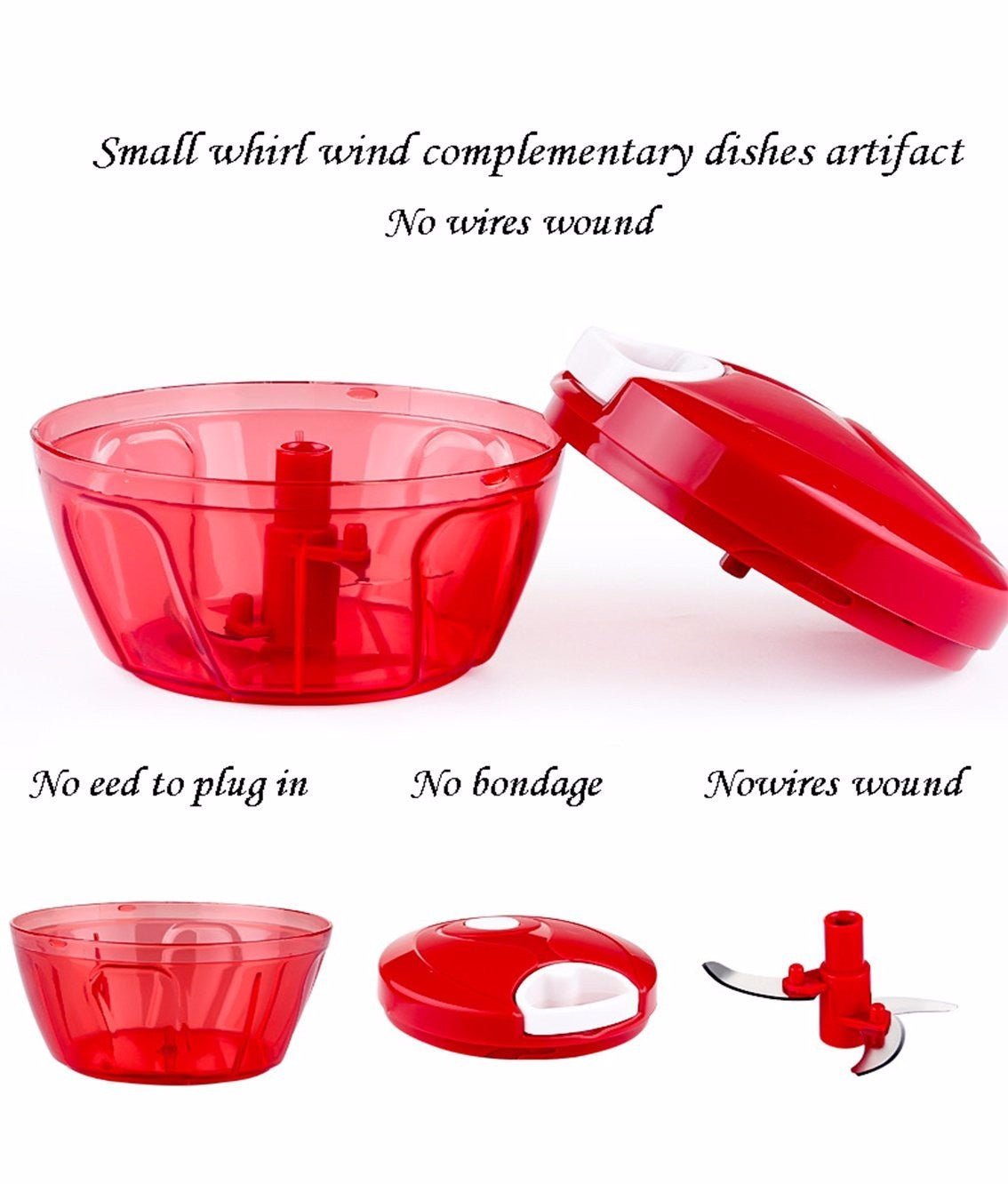 Tenta Kitchen 485ml Manual Food Chopper/Meat Grinder/Vegetable Slicer/Shredder/Grinder - LakayFinds.com