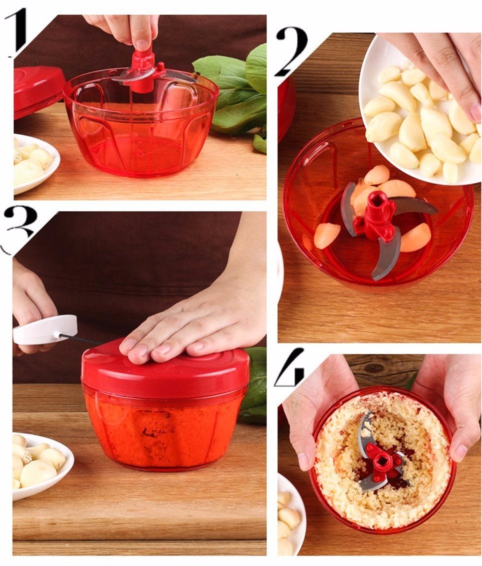 Tenta Kitchen 485ml Manual Food Chopper/Meat Grinder/Vegetable Slicer/Shredder/Grinder - LakayFinds.com