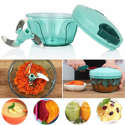 Tenta Kitchen 485ml Manual Food Chopper/Meat Grinder/Vegetable Slicer/Shredder/Grinder - LakayFinds.com