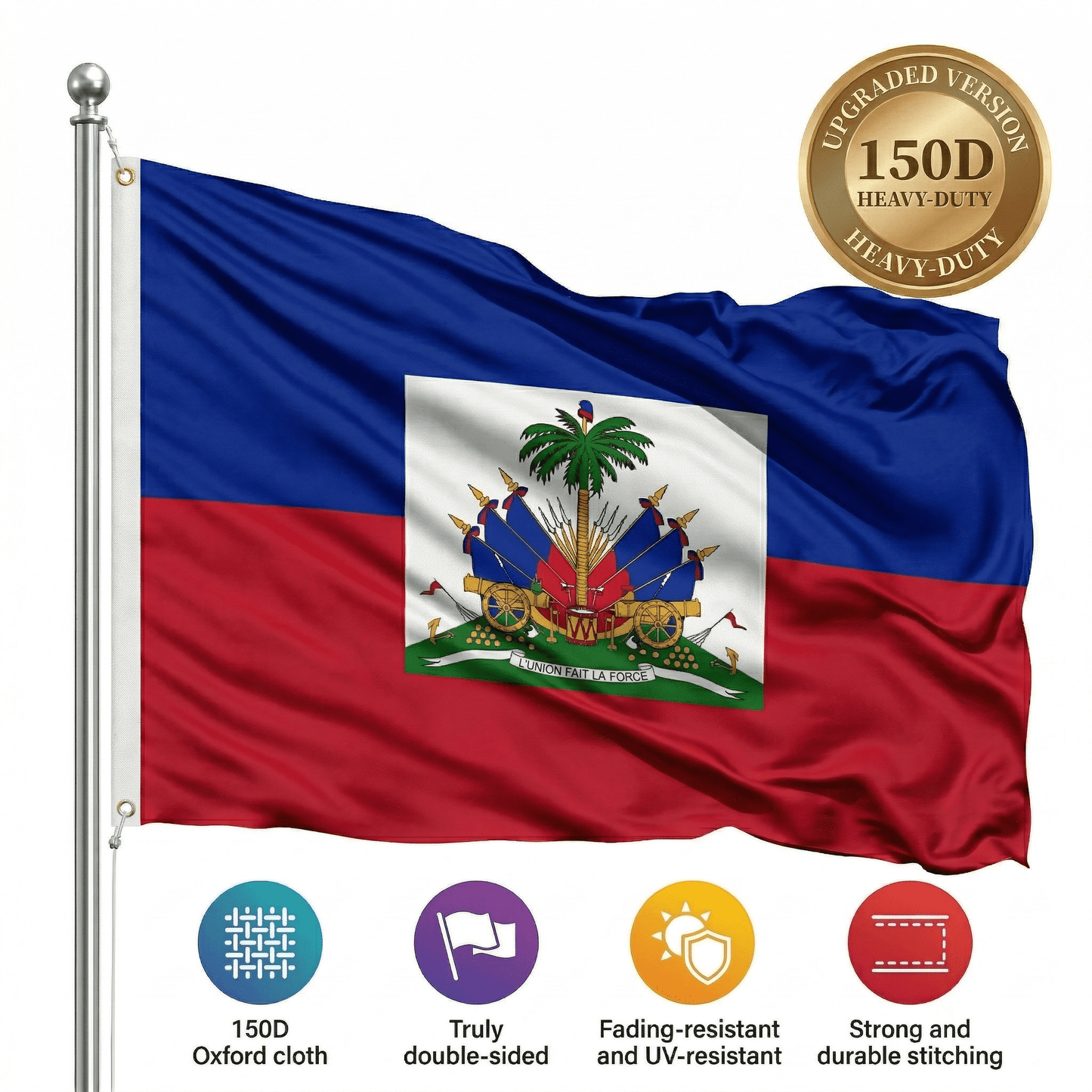 The "Last" Haitian Flag You'll Buy (3x5 Ft) | 100% Fade & Heavy - Duty & Windproof - LakayFinds.com